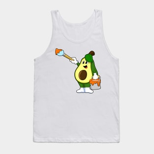 Avocado as Painter with Paint brush Tank Top